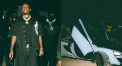 Stonebwoy arrival in a white McLaren at the University of Ghana Stadium for the 24th Senior Africa Athletics Championship