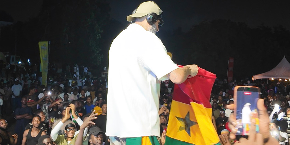 DJ SKY Raises Ghana Flag at RMU WatsUp On Campus Festival